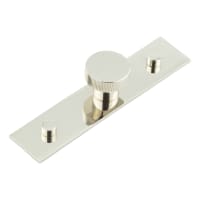 Hoxton by Frelan Thaxted Lines Round Cabinet Knob on Plain Backplate - 30mm Diameter - Polished Nickel