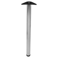 Rothley Round Adjustable Worktop Support Breakfast Bar Table Leg - 60 x 870-895mm - Polished Stainless