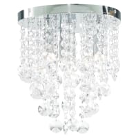 Forum Spa Celeste 4 Light Flush Ceiling Light - Polished Chrome Fittings & Crystal Droplets
