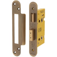 Altro Architectural Bolt Through Bathroom Lock - 65mm Case - 44mm Backset - Square - Antique Brass