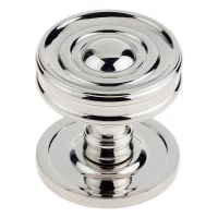 Burlington by Frelan Polished Nickel Ringed Mortice Door Knob - 65mm Rose Diameter - Bloomsbury Range