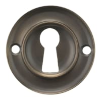 Atlantic Old English Escutcheon - 42mm Diameter - Keyhole - Urban Dark Bronze - Pair