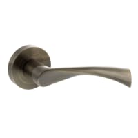 Atlantic Status Colorado Door Handle on Rose - Antique Brass