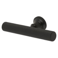 Altro York 12mm Knurled T-Bar Cabinet Knob - 80 x 35mm - Matt Black