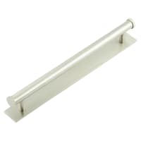 Hoxton by Frelan Thaxted 15mm Lines T-Bar Cabinet Pull Handle on Plain Backplate - 224mm c/c - Satin Nickel