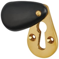 Olde Forge Plain Teardrop Escutcheon - 48 x 29mm - Keyhole - Ebony/Brass