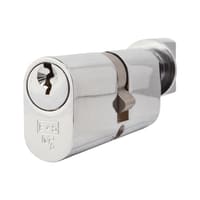 Eurospec 5 Pin 70mm Oval Thumbturn Cylinder - 35mm Turn + 35mm - Polished Chrome - Keyed Alike