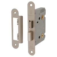 Touchpoint Contract Bolt Through Bathroom Lock - 76mm Case - 57mm Backset - Radius - Satin Nickel