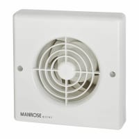 Manrose QF100T Quiet Axial Extractor Fan with Timer - 4 Inch/100mm - White