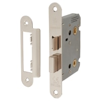 Touchpoint Contract Bolt Through Bathroom Lock - 76mm Case - 57mm Backset - Radius - Polished Nickel