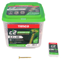 TIMCO C2 Strong-Fix Pozi Double Countersunk Twin-Cut Wood Screws Tub - 4.0 x 40mm - Pack of 1200