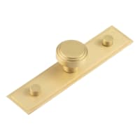 Hoxton by Frelan Cropley Stepped Round Cabinet Knob on Stepped Backplate - 30mm Diameter - Satin Brass