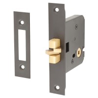 Jedo Sliding Door Bathroom Lock - 76mm Case - 56mm Backset - Dark Bronze