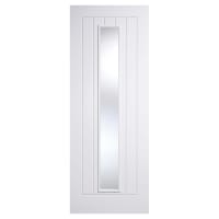 LPD Mexicano 1 Light Long Light Clear Glazed Primed Solid Internal Door - 1981 x 838 x 35mm - White
