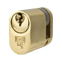 Eurospec 5 Pin 40mm Oval Single Cylinder - 30 + 10mm - Polished Brass - Keyed Alike