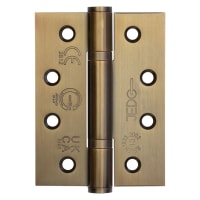 Jedo Polymer Bearing Grade 13 Butt Fire Door Hinge - 102 x 76 x 3mm - Antique Brass - Pair