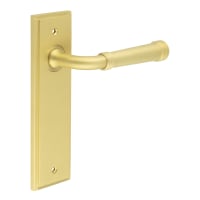 Burlington by Frelan Satin Brass Fire Rated Latch Door Handles - Highgate - 200 x 55mm