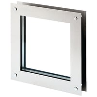 North 4 Designs Twin Glazed Square Vision Panel - 360 x 360mm - FD30 - Brushed Stainless Steel