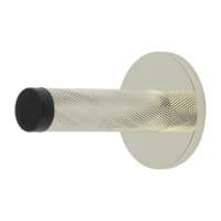 Burlington by Frelan Knurled Door Stop on Knurled Rose - 76mm Projection - Polished Nickel