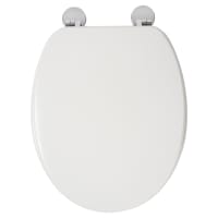 Croydex Kielder Flexi-Fix Standard Close Wooden Toilet Seat - White