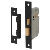 Touchpoint Contract Bolt Through 3 Lever Sashlock - 65mm Case - 44mm Backset - Matt Black