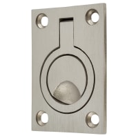 Altro Rectangular Flush Ring Cabinet Pull Handle - 62 x 44mm - Satin Stainless Steel