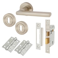 Touchpoint Satin Nickel 3 Lever Sashlock Door Handles on Rose Pack - Sophia Range