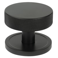 From The Anvil Brompton Aged Bronze Round Knurled Centre Door Knob - 90mm Rose Diameter