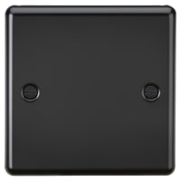 Knightsbridge 1 Gang Round Edge Blank Plate - Matt Black