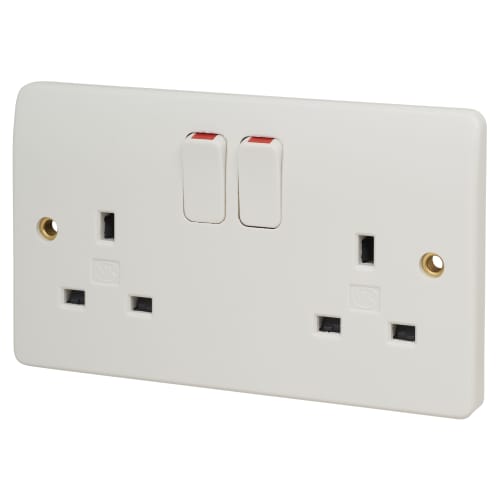 mk white double socket