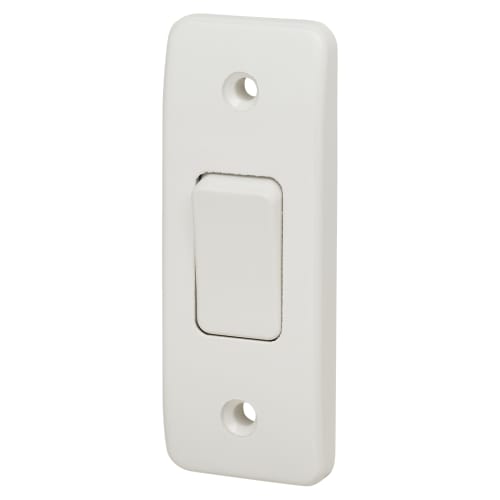 MK Logic Plus 10A 1 Gang 2 Way Architrave Light Switch White
