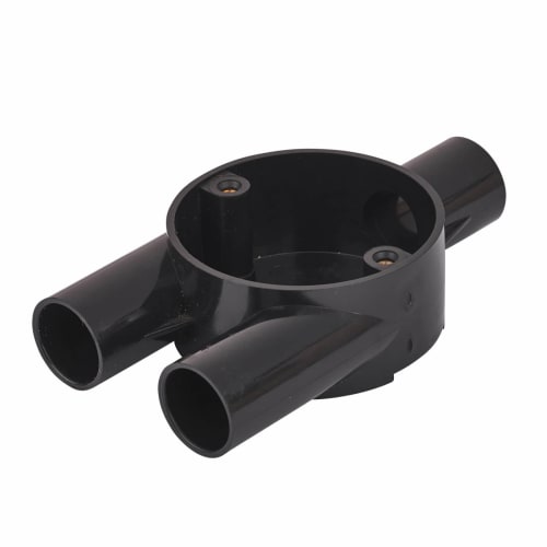 PVC Conduit Y Terminal Box 20mm Black ElectricalDirect
