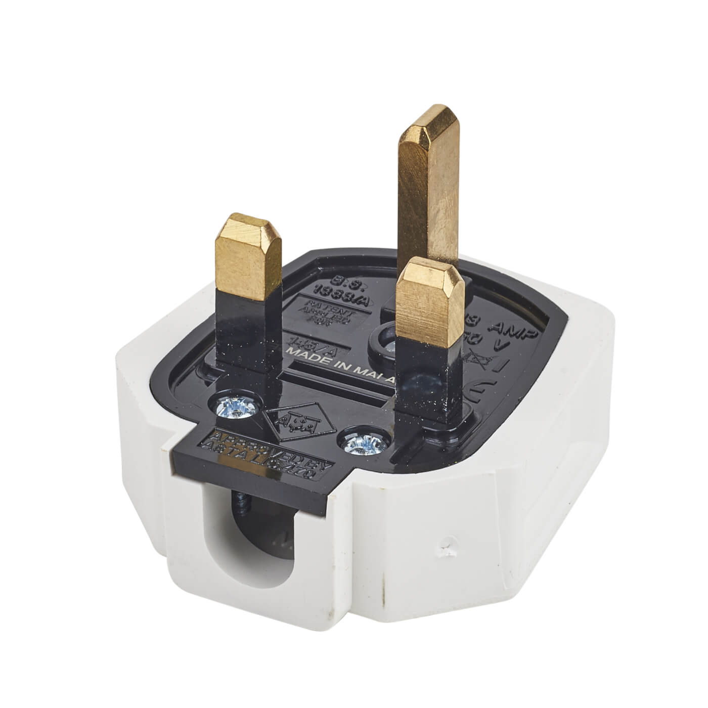 MK Duraplug 13A Fused Rubber Plug Top White ElectricalDirect