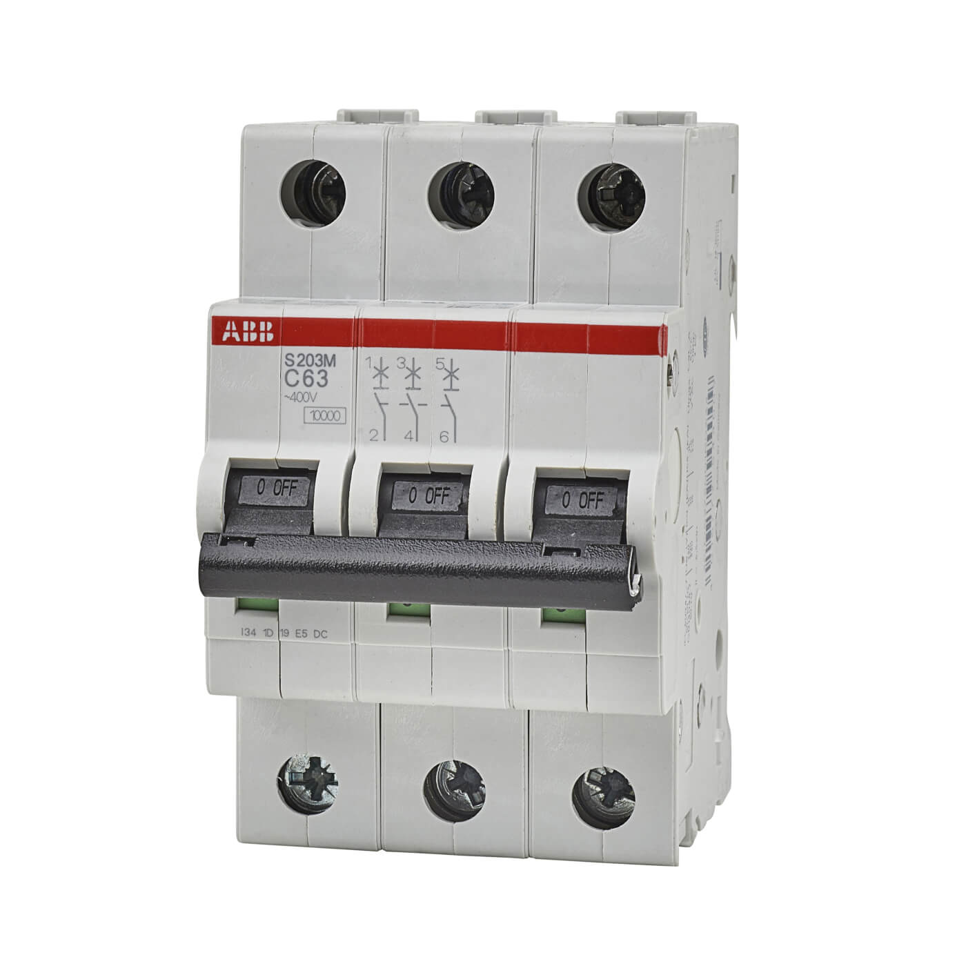 Abb 63a 10ka Triple Pole Type C Mcb Electricaldirect 