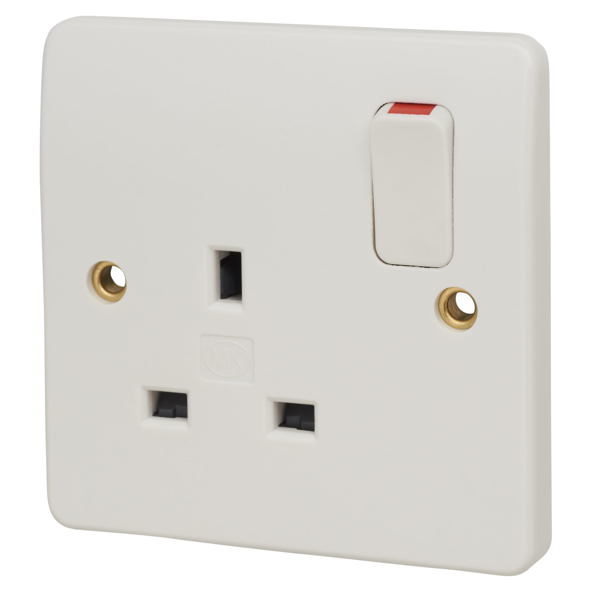 Mk Logic Plus 13a 1 Gang Double Pole Switched Socket White