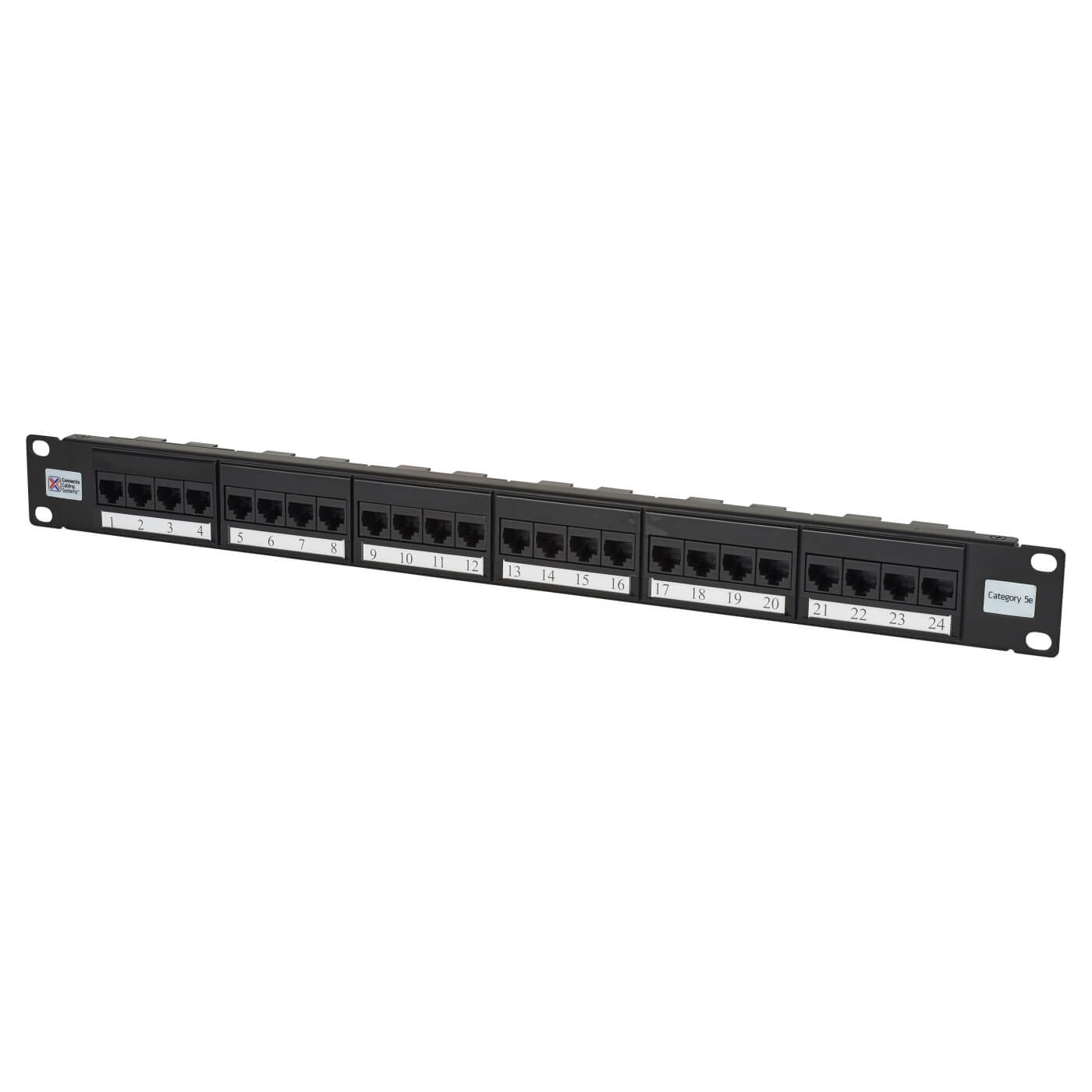 Patch Panel CAT5E Unshielded 24 Port Bar Rear Punch Black