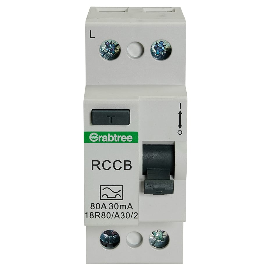 Crabtree Loadstar 80A 30mA Double Pole RCCB Type A ElectricalDirect