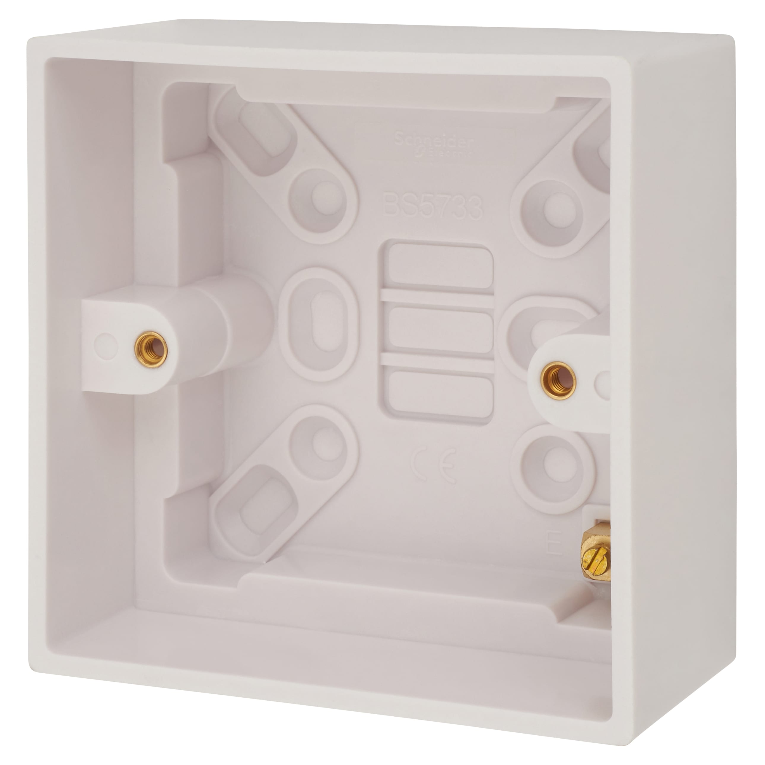 Schneider Exclusive 1 Gang Square Surface Pattress Box with Earth