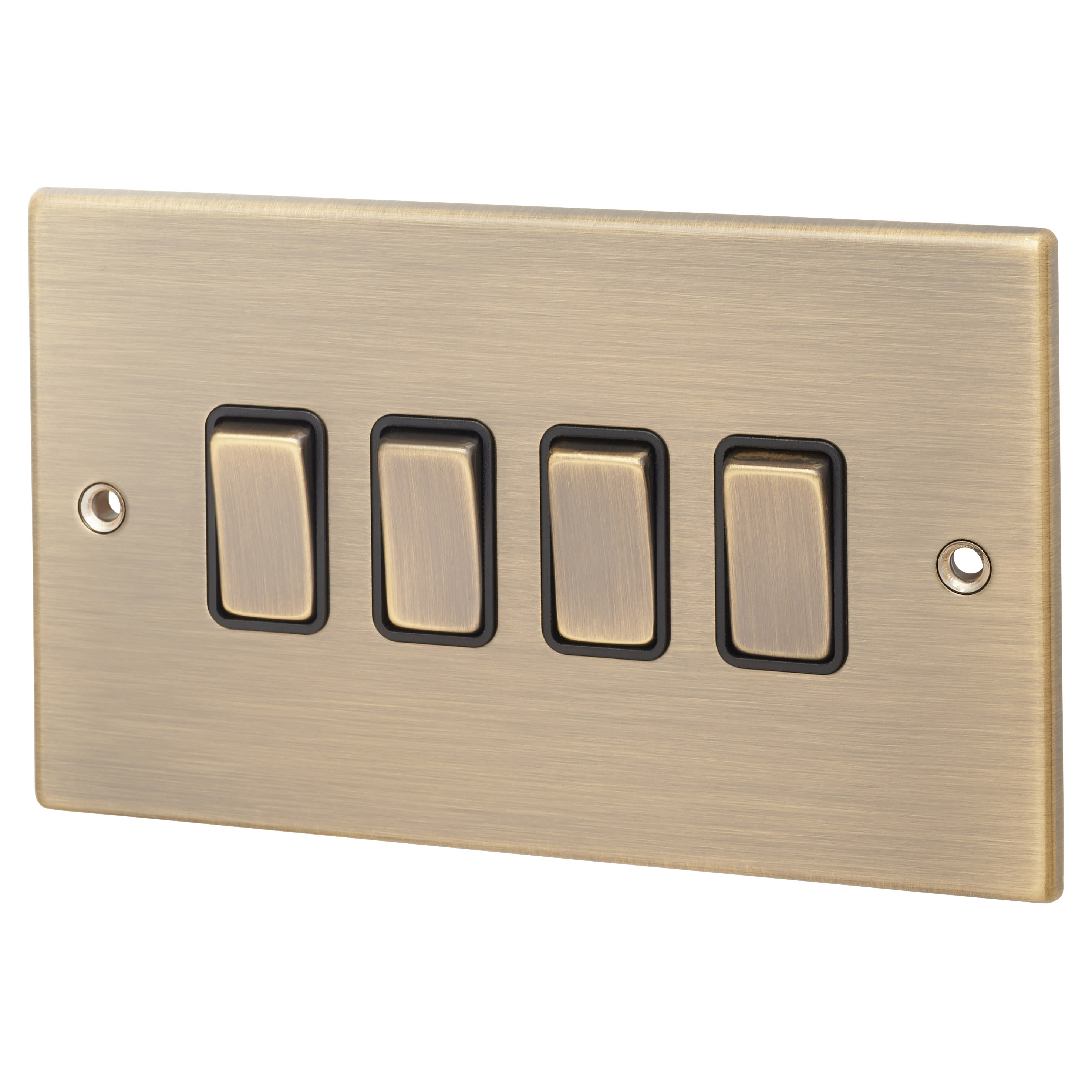 Hamilton Hartland 10A 4 Gang 2 Way Light Switch Antique Brass with