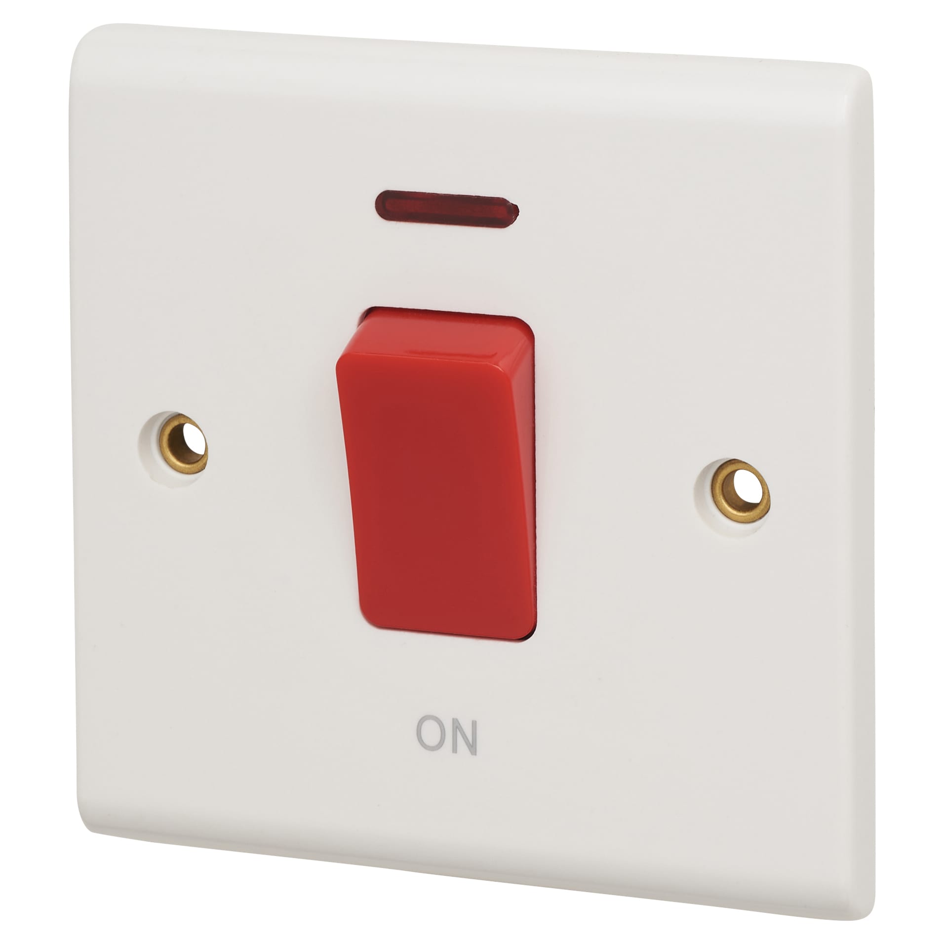 Deta 45A 1 Gang Double Pole Switch with Neon White ElectricalDirect