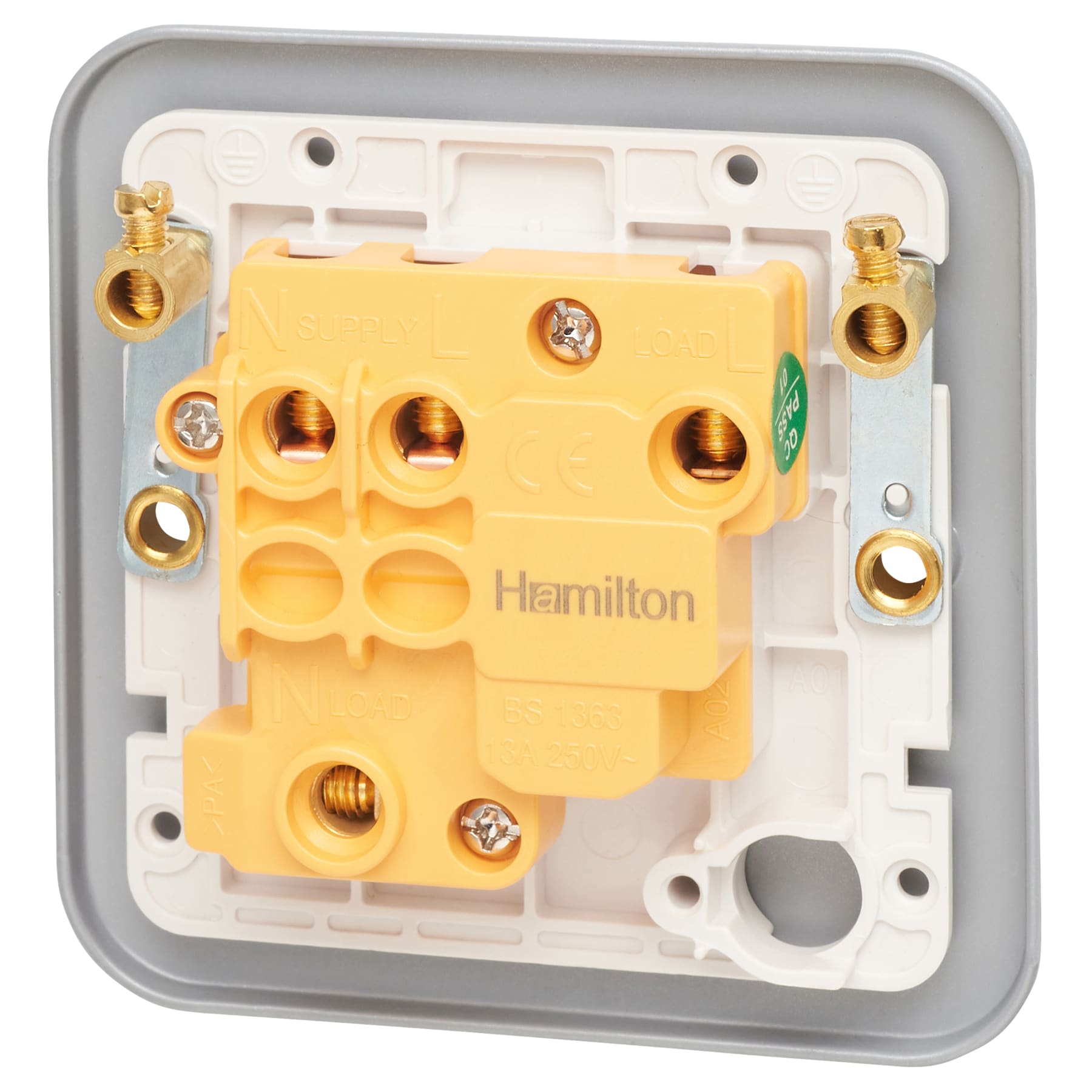 Hamilton Metalclad 13A 1 Gang Double Pole Fused Spur White/White ElectricalDirect
