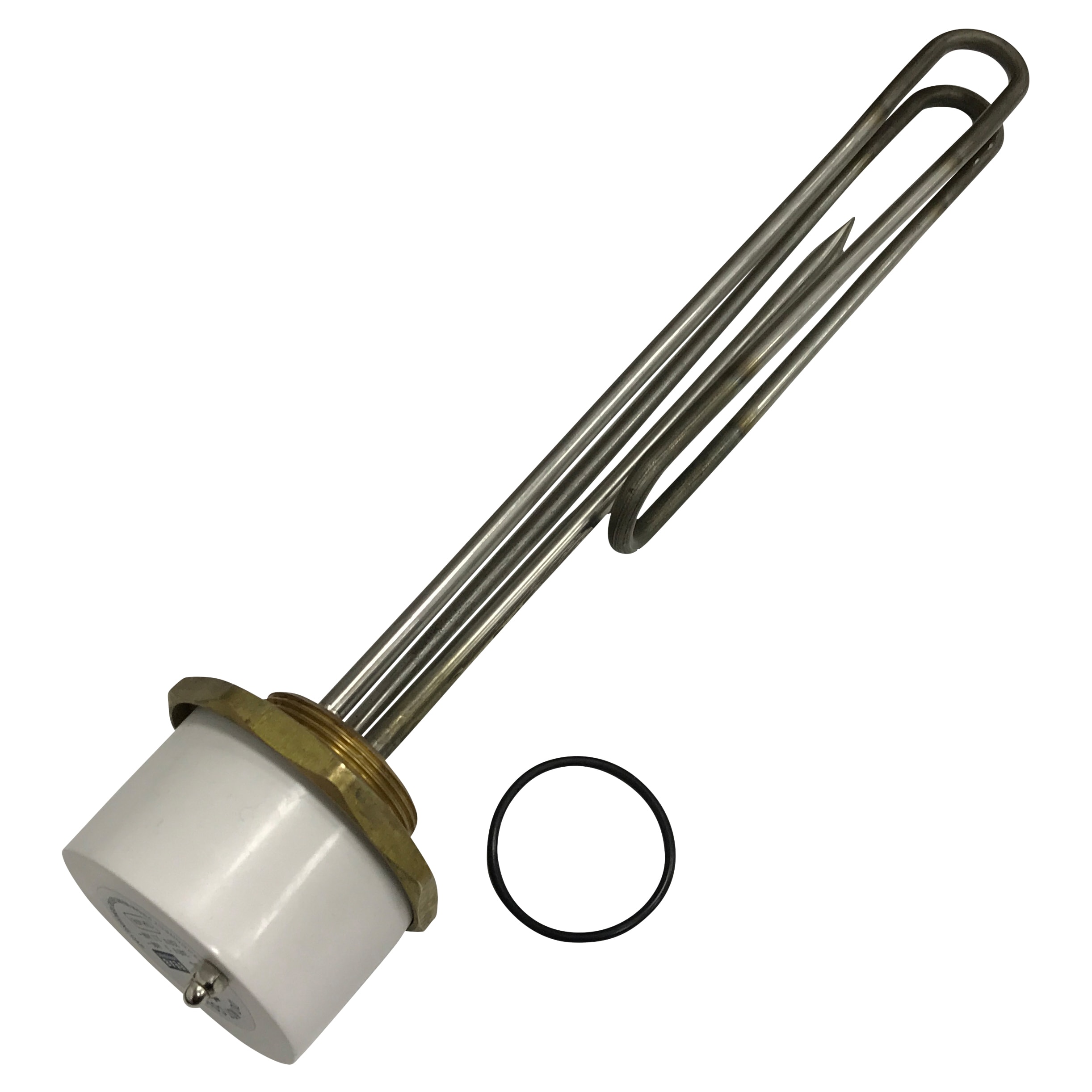 Tesla Incoloy Immersion Heater u0026 Plug in Dual Safety Thermostat - 14 1  3/4 Head | ElectricalDirect