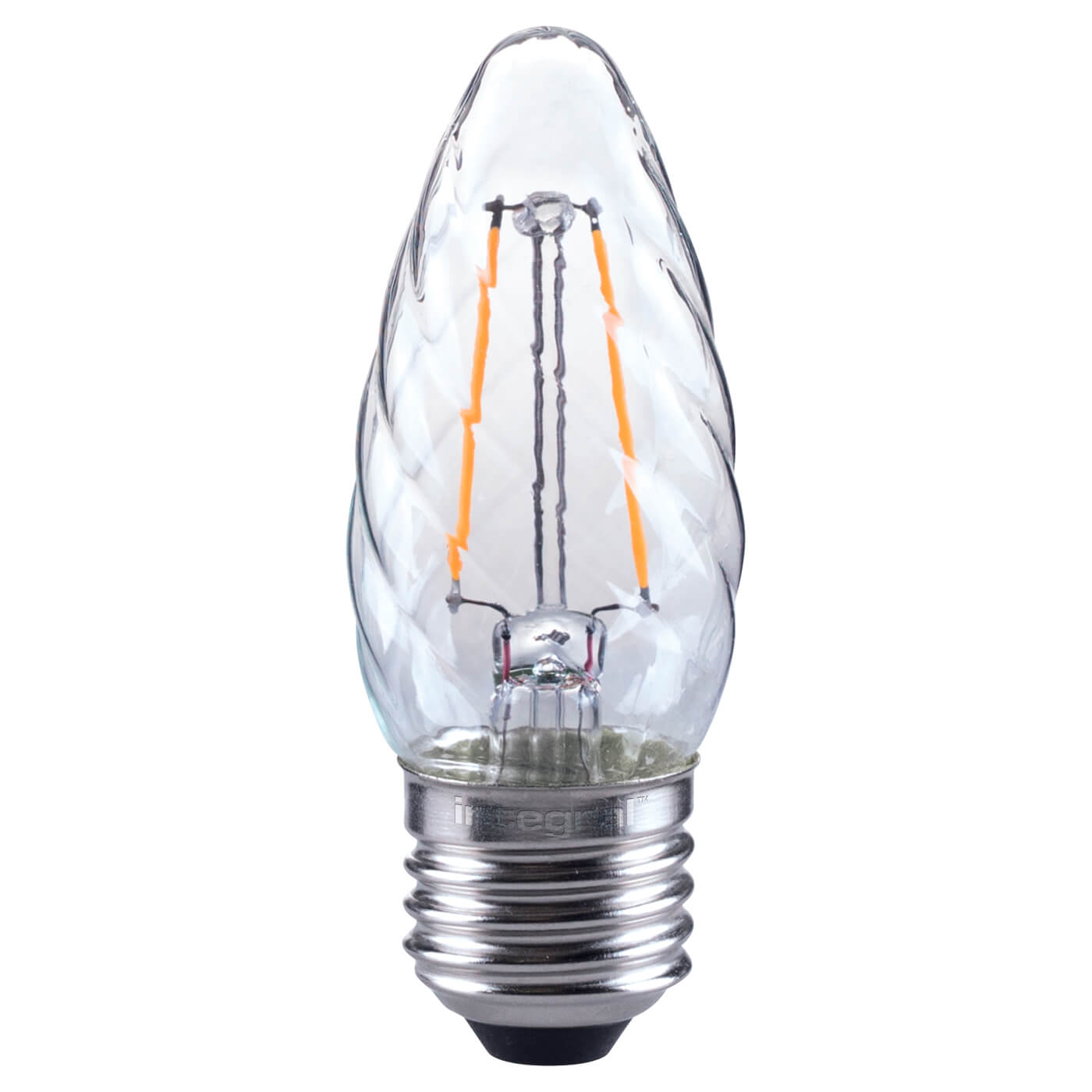 Integral LED Omni 2W ES27 LED Filament Twisted Candle Lamp 2700K