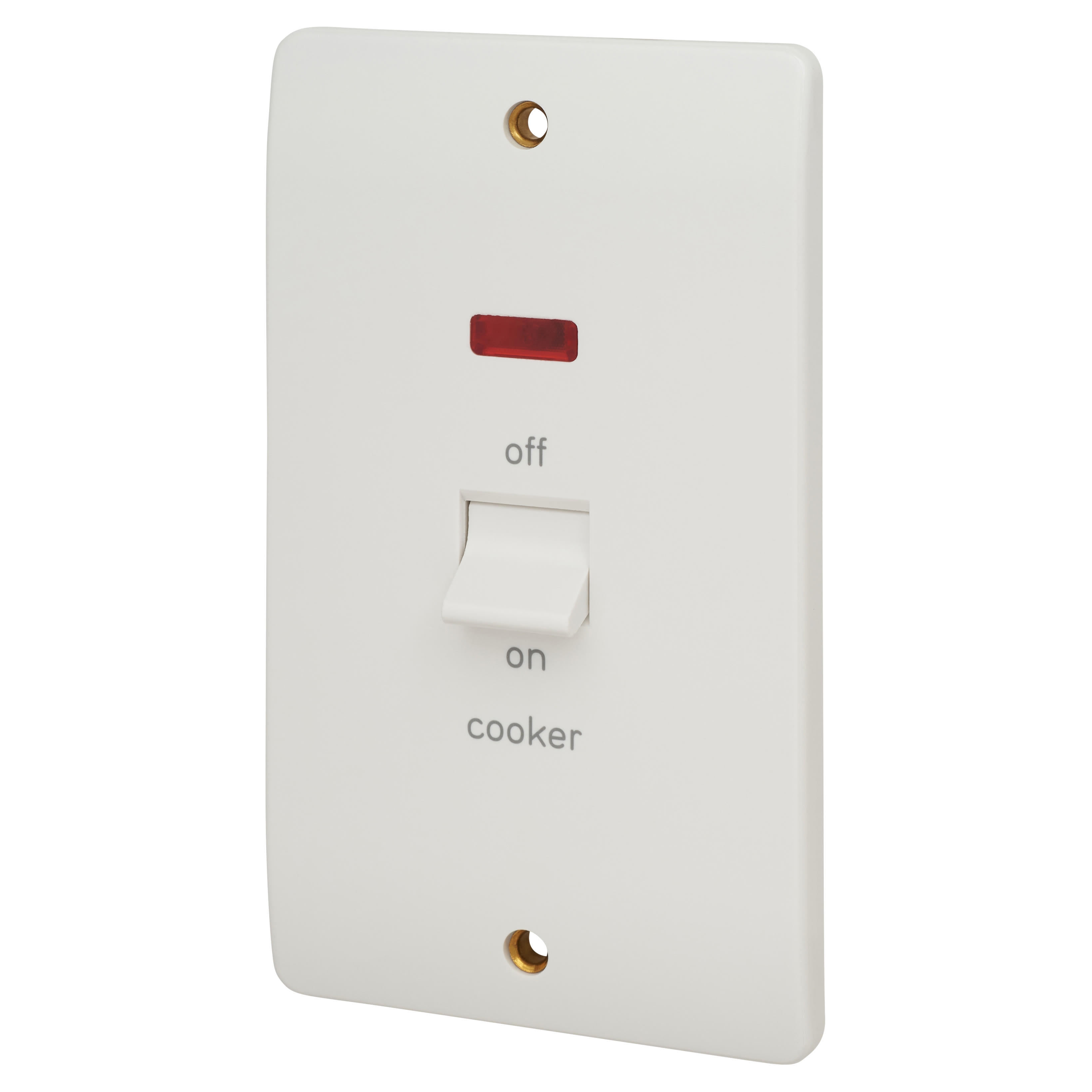 MK Logic Plus 45A 2 Gang Cooker Switch with Neon White ElectricalDirect