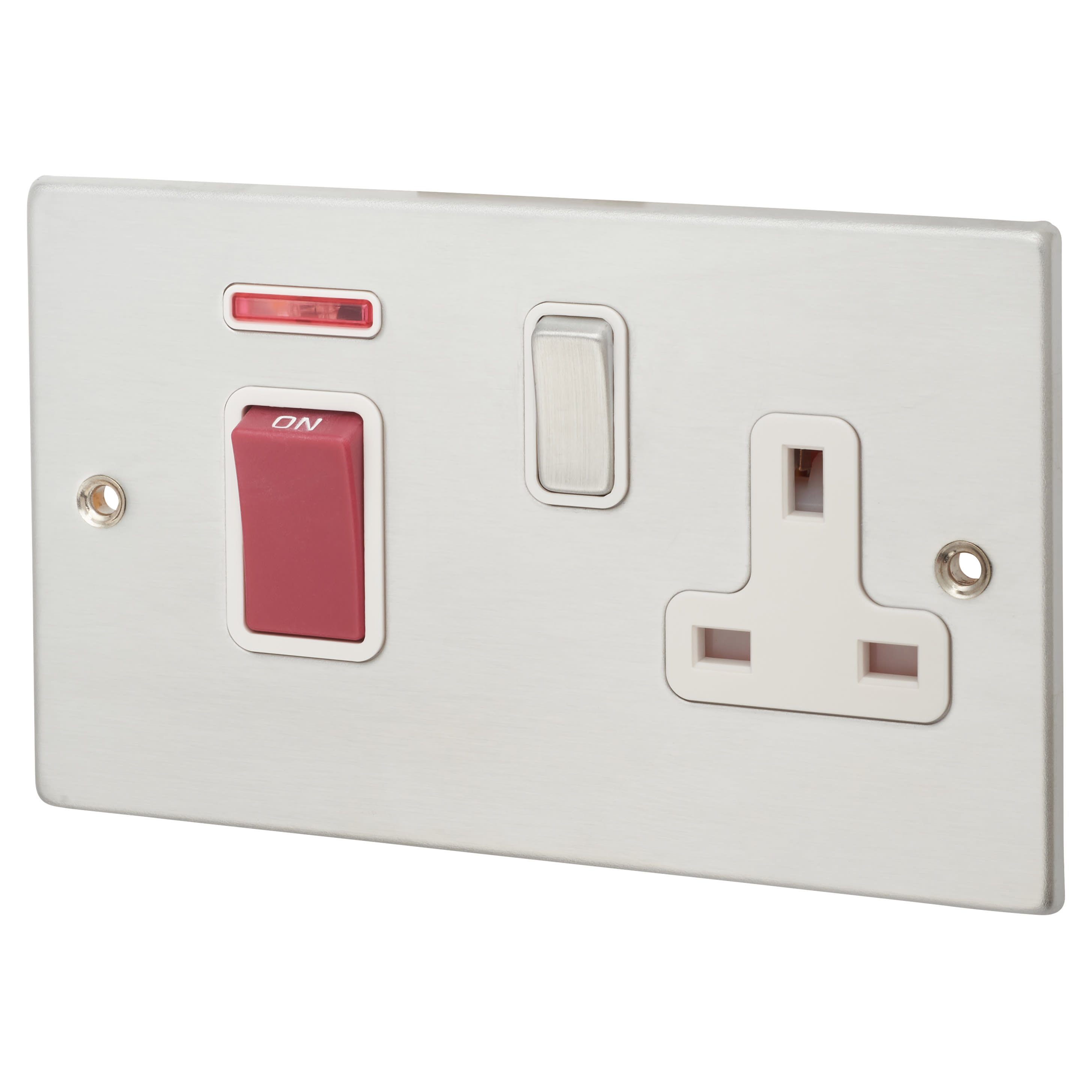 Hamilton Hartland 45A 1 Gang Double Pole Socket with Neon Satin
