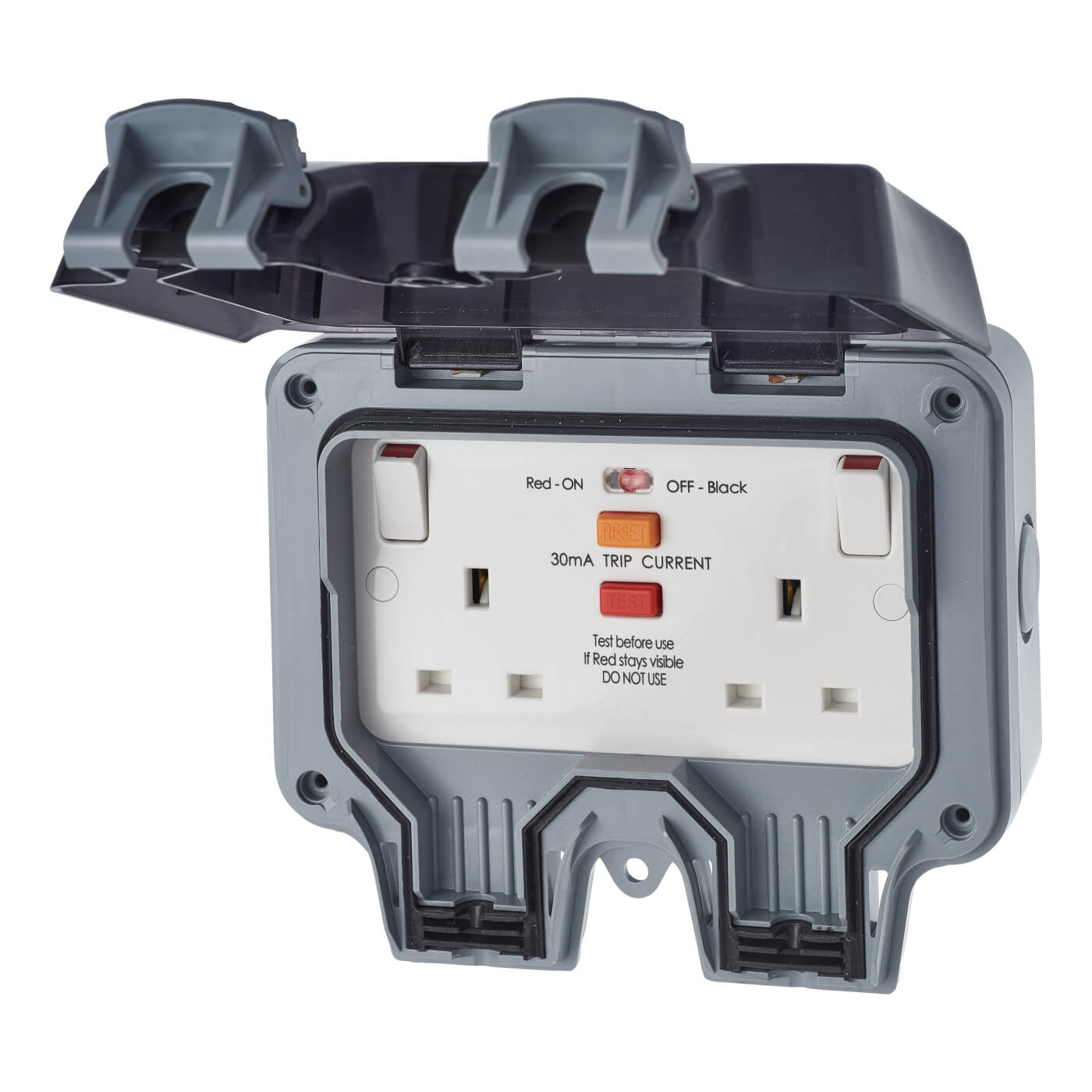 BG Nexus Storm 13A IP66 2 Gang 30mA RCD Switched Outdoor Weatherproof