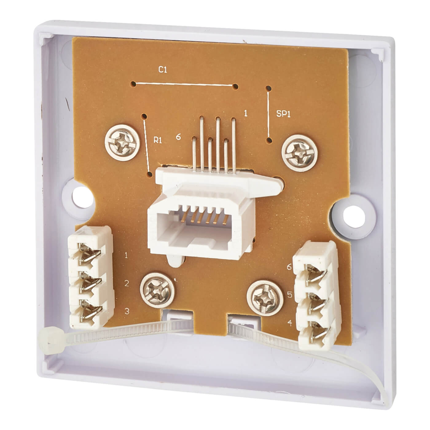 BG 1 Gang Surface Mounted Slave Telephone Socket IDC Type White