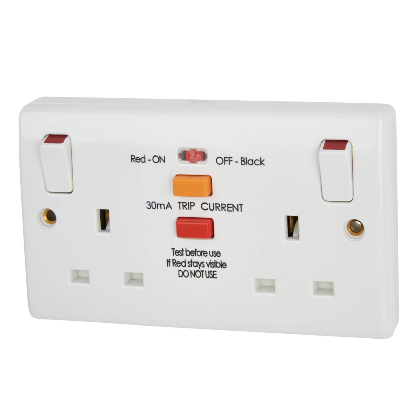 BG 800 Series 13A 2 Gang Passive RCD Socket White ElectricalDirect