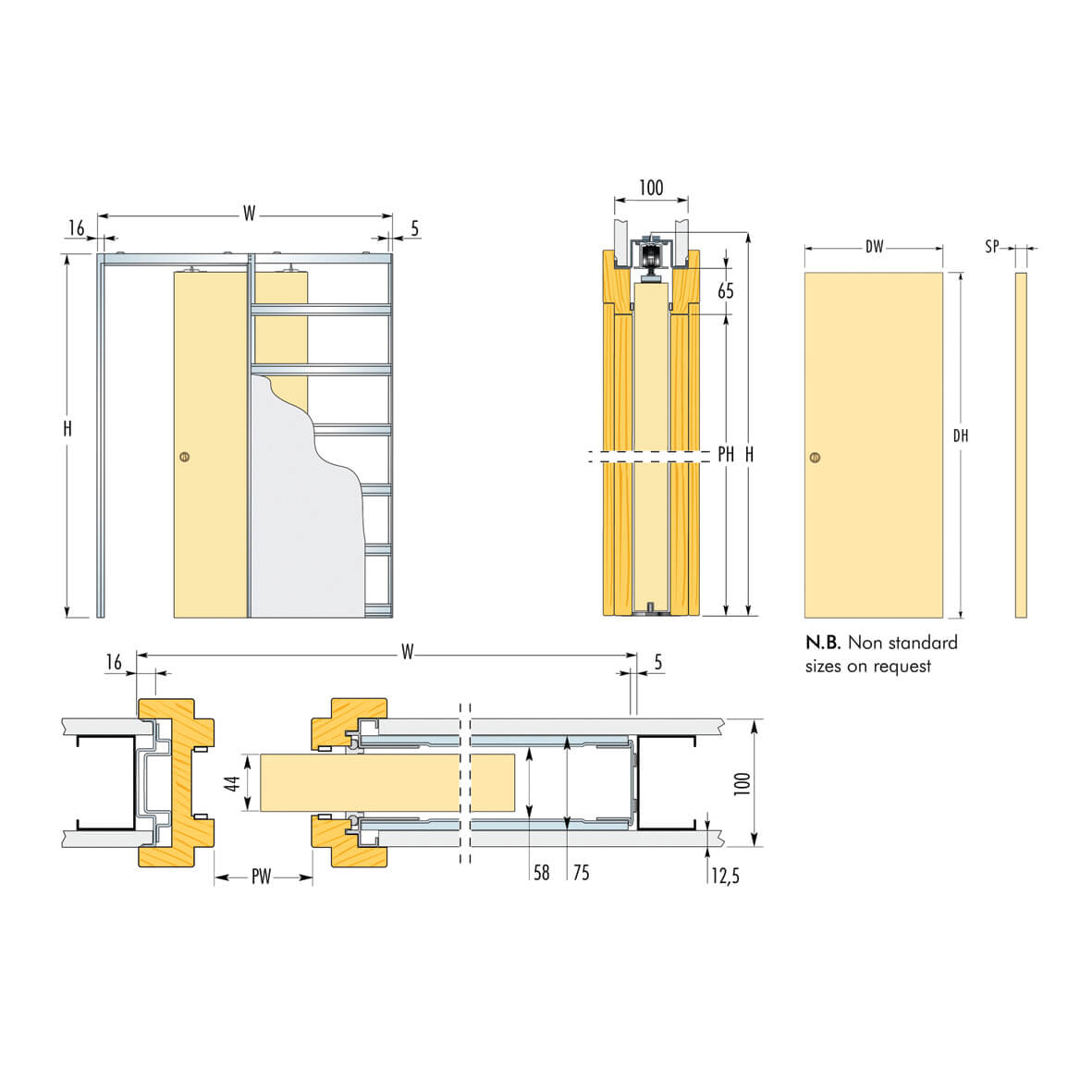 Пенал Eclisse unico 100/125