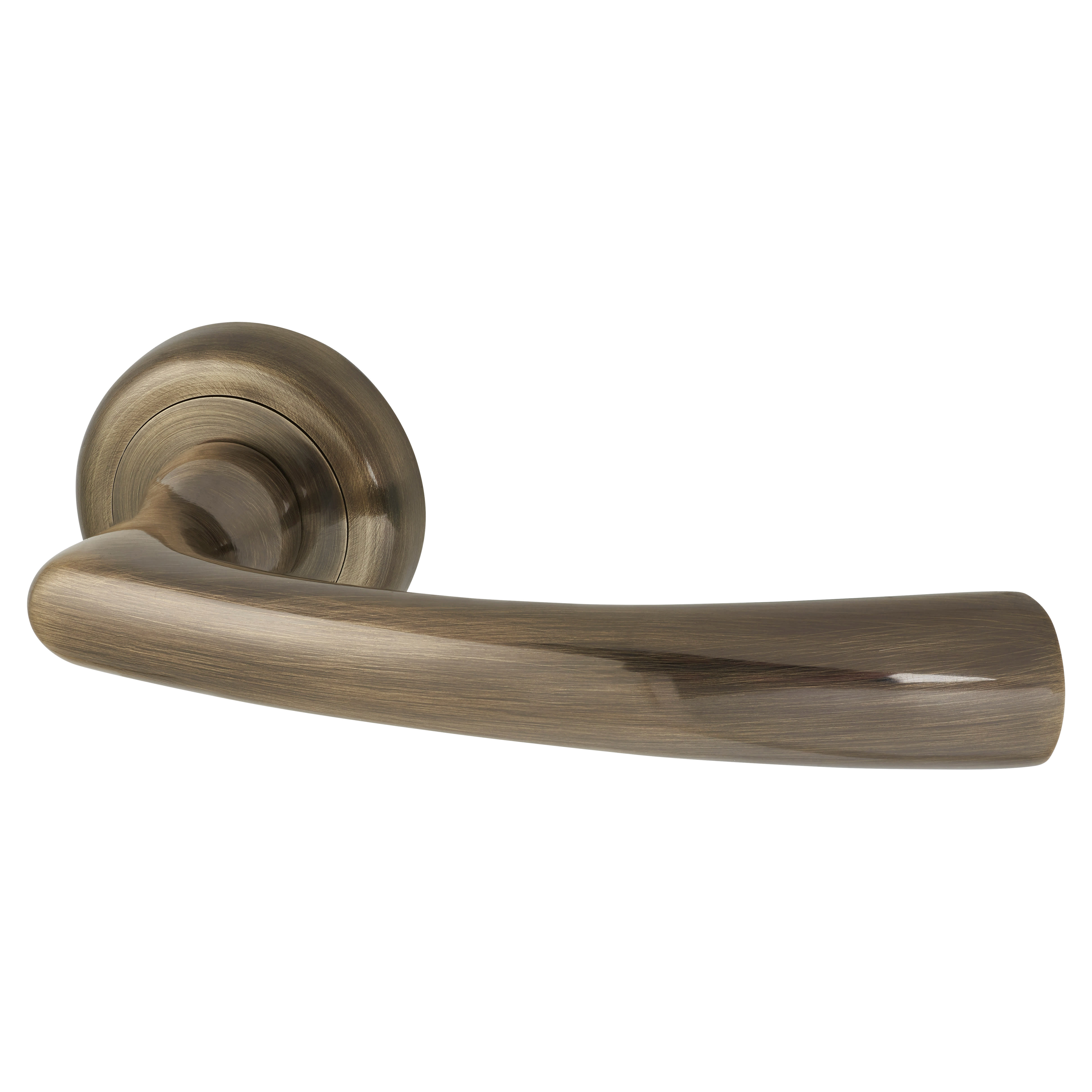 Altro Rochester Lever Door Handle on Rose Antique Brass